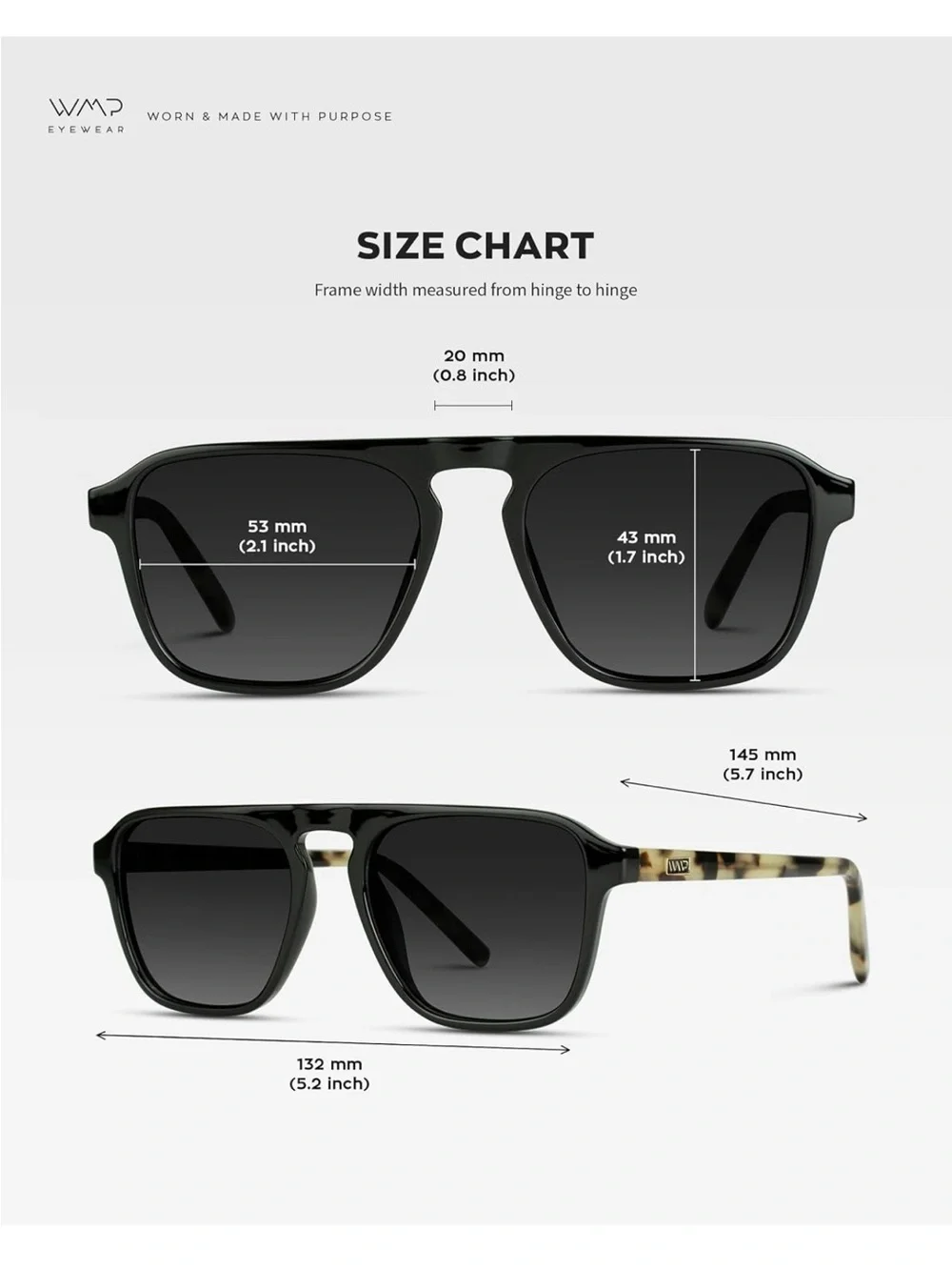 WearMe Pro Polarized Modern Aviator One-Bridge Square Mens Sunglasses